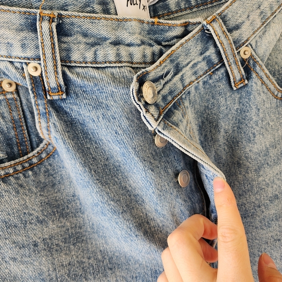 Princess Polly asymmetric crossover waist straight leg jeans size 6 - Picture 12 of 13